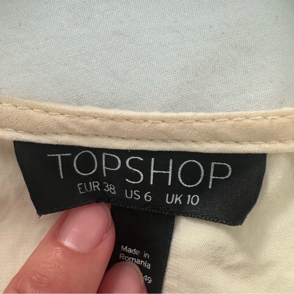 Topshop Cream Neutral Tie Kimono Wrap Top Blouse - Picture 4 of 4